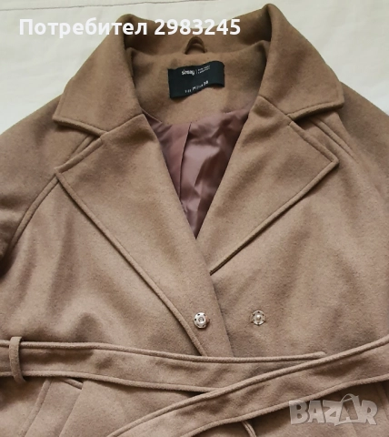Дамско кафяво палто, снимка 4 - Палта, манта - 52961848