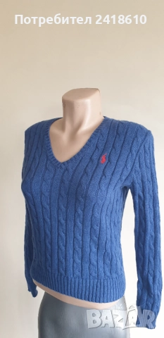 POLO Ralph Lauren Cable Pima Cotton  V - Neck Size S  ОРИГИНАЛ! Дамски Пуловер!, снимка 10 - Блузи с дълъг ръкав и пуловери - 52278109