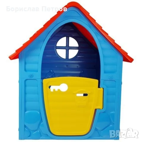 Детска градинска къщичка – Синя къща за игра на открито и закрито с отваряеми врати и прозорци, снимка 10 - Играчки за стая - 55972304