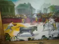 Тореадори. Масло на платно . Стара испанска картина с изящна дървена рамка с размери от снимките, снимка 4