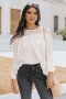 Дамска елегантна блуза с дълъг ръкав в бяло, снимка 1 - Блузи с дълъг ръкав и пуловери - 40523614