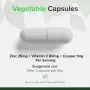 Нови Zinc 25 mg Витамин C Мед 3 в 1 90 Веган Капсули За Кожа Коса Имунитет, снимка 2