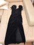 Черна рокля с щраусови пера луксозна елегантна нова година розова сива, снимка 14