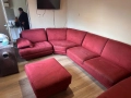 Луксозен ъглов диван бордо + табуретка | Внос Нидерландия, снимка 3
