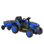 ТОП ЦЕНА!НОВО!Акумулаторен трактор с ремарке TERRON BLUE с 12V батерия,дистанционно,USB, снимка 1