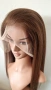 Естествена дантелена перука 80 см - 200% плътност, 13x6 Lace, светло кафява права коса, снимка 4