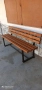 Дървена пейка с метални крака., снимка 1