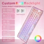 YUNZII X71 безжична механична клавиатура 68% прозрачна RGB BT/2.4G/USB-C розова, снимка 5