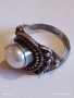 Сребърен пръстен Етно стил с Перла орнаментиран с гранулация ювелирна изработка 52457, снимка 12