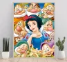 Снежанка и Седемте джуджета детски 5D гоблен диамантен картина мозайка направа по схема с камъчета, снимка 1