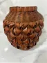 Ръчно изработена ваза от остъргани ленти от ценно дърво от Африка, снимка 8