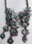 Посребрена фешън Арт огърлица,колие,медальон ,стилни бутикови бижута,комплект,арт, снимка 10