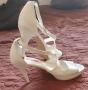 Бели летни официални обувки на ток, 42 размер!, снимка 1 - Дамски обувки на ток - 44792849