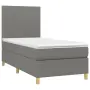 vidaXL Боксспринг легло с матрак, тъмносив, 90x190 см, плат, снимка 3