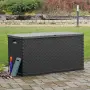 vidaXL Градински сандък за съхранение антрацит 120x56x63 см PP ратан, снимка 3