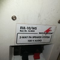 monacor eul-10/ws 2-way pa speakers-100v audio 2бр внос france, снимка 10 - Тонколони - 30315118