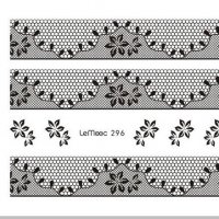 LEMOOC 296 черна дантелена мрежа с цветя ваденки слайдер водни стикери за нокти маникюр, снимка 1 - Продукти за маникюр - 30732410