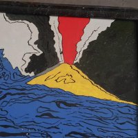 Картина Вулкан Етна Пейзаж маслени бои 2004 г. Цветна свежа, снимка 3 - Картини - 31427538