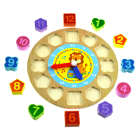 3475 Дървен часовник сортер - Цветове и форми, снимка 8 - Образователни игри - 44612581