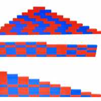 Професионални Монтесори синьо червени Числови пръчки в оригинален Р-Р, снимка 4 - Образователни игри - 36540213