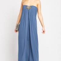Синя дълга рокля, снимка 1 - Рокли - 30446302