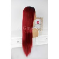 Дълга червена лейс фронт перука Антония, снимка 3 - Аксесоари за коса - 29244214