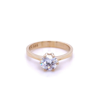 Златен дамски пръстен 3,18гр. размер:57 14кр. проба:585 модел:22435-1, снимка 1 - Пръстени - 44617881