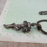 Висулка "Змей около кръст" със синджир сребърни - 53,42 гр., снимка 7 - Бижутерийни комплекти - 30236539