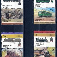 Тувалу /Нюколайла/ 1985 - Leaders of the World 3 локомотиви  MNH, снимка 1 - Филателия - 42361651
