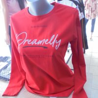 памучна блузка в червено, снимка 2 - Блузи с дълъг ръкав и пуловери - 38272384