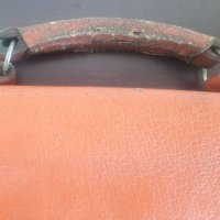 Стара оранжева кожена офис чанта, снимка 3 - Чанти - 36699244
