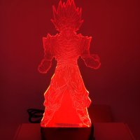Dragon Ball Super Saiyan God Goku Екшън фигурки 3D настолна лампа 7 променящи цвета нощна лампа, снимка 5 - Настолни лампи - 40412279