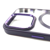  калъф за iPhone 15 Pro Max прозрачен твърд с лилав ринг и силиконова рамка MagSafe, снимка 5 - Калъфи, кейсове - 44730300