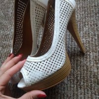 Обувки на ток, естествена кожа 38н, снимка 1 - Дамски обувки на ток - 29149183