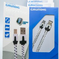 Grundig Charge & Sync 2m Cable ,кабел за зареждане Android Micro USB , снимка 1 - USB кабели - 33720793