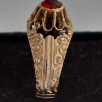 Стар Руски дамски златен пръстен с натурален рубин/злато 14 карата/, снимка 4 - Пръстени - 39617139