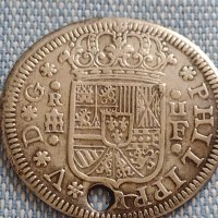 Сребърна монета 2 реала 1723г. Филип пети Сеговия Испания 28827, снимка 5 - Нумизматика и бонистика - 42930088