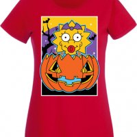 Дамска тениска The Simpsons Maggie Simpson 03,Halloween,Хелоуин,Празник,Забавление,Изненада,Обичаи,, снимка 3 - Тениски - 38154383