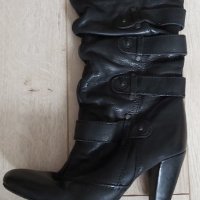 ЕСТЕСТВЕНА КОЖА Дамски черни ботуши-номер 37, снимка 8 - Дамски ботуши - 30259879