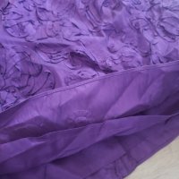 Лилава рокля с флорални мотиви, снимка 3 - Рокли - 31687304