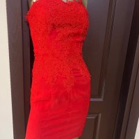 Червена вечерна рокля ! , снимка 4 - Рокли - 39727622