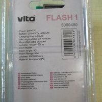 Фенер акумулаторен "LED , Vito Flash-1 , 3W , 200Lm , 6000K", снимка 7 - Прожектори - 44457553