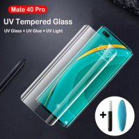 Huawei Mate 50 40 Pro / P40 Pro / Plus + / 3D UV Nano Извит стъклен протектор с ЦЯЛО ТЕЧНО ЛЕПИЛО, снимка 4 - Фолия, протектори - 28604241