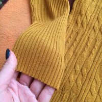 Пуловер плътен цвят горчица и куркума, снимка 7 - Блузи с дълъг ръкав и пуловери - 31536945