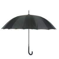 Чадър бастун за дъжд автоматичен черен 93 см, снимка 2 - Други - 42878157