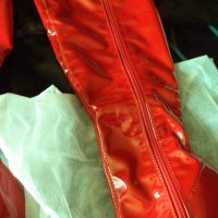 Продавам червени лачени ботуши с ток 12см, снимка 7 - Дамски ботуши - 29928827