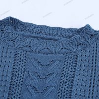 Дамски пуловер с дълъг ръкав с изрязани венчелистчета, 3цвята - 023, снимка 18 - Блузи с дълъг ръкав и пуловери - 39343746
