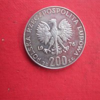 200 злоти 1976 сребърна монета , снимка 2 - Нумизматика и бонистика - 38157794