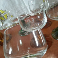 Ретро стъклени чаши цветно стъкло , снимка 3 - Антикварни и старинни предмети - 44927570