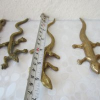 4 бр колекция гущер саламандър влечуго рептилия месинг бронз метал, снимка 10 - Статуетки - 29741896